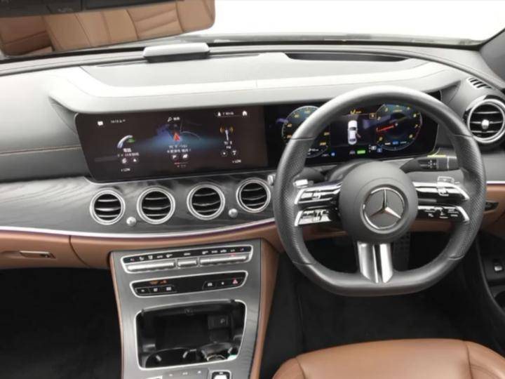 Dashboard of the 2021 Mercedes-Benz E200 Sport with twin widescreen displays